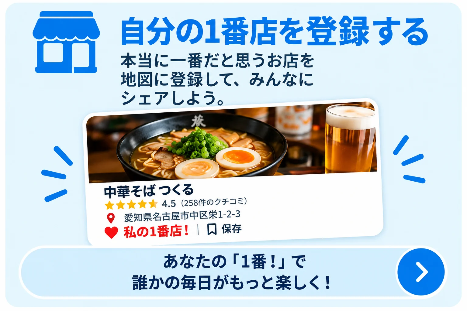 自分の1番店を登録する